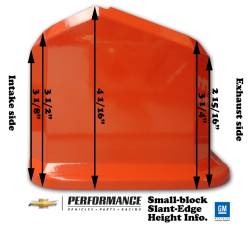 Proform - Proform Parts 141-924 - Slant-Edge Valve Cover - SBC, Chevy Orange Die-Cast Aluminum with Raised Emblem - Image 2