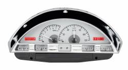 Dakota Digital VHX-56F-PU-S-R - 1956 Ford F100 VHX System, Silver Alloy Style Face, Red Display