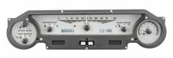 Dakota Digital VHX-64F-FAL-S-W - 1964-65 Ford Falcon/Mustang VHX System, Silver Alloy Style Face, White Display