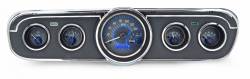 Dakota Digital VHX-65F-MUS-C-B - 1965-66 Ford Mustang VHX System, Carbon Fiber Style Face, Blue Display