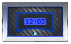 Dakota Digital - Dakota Digital VLK-57C-C-B - 1957 Chevy Car Digital Clock, Carbon Fiber Style Face, Blue Display - Image 1