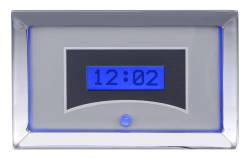 Dakota Digital - Dakota Digital VLK-57C-S-B - 1957 Chevy Car Digital Clock, Silver Alloy Style Face, Blue Display - Image 1