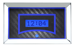 Dakota Digital - Dakota Digital VLK-57C-C-B - 1957 Chevy Car Digital Clock, Carbon Fiber Style Face, Blue Display - Image 2