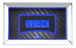 Dakota Digital - Dakota Digital VLK-57C-C-B - 1957 Chevy Car Digital Clock, Carbon Fiber Style Face, Blue Display - Image 3