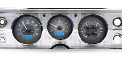 Dakota Digital VHX-64C-CVL-C-B - 1964-65 Chevy Chevelle VHX System, Carbon Fiber Style Face, Blue Display