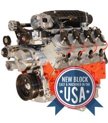 Blue Print Engines - PSLS4272SCT LS3 Crate Engine by BluePrint Engines 427CI 750 HP ProSeries Stroker Dressed Longblock with Supercharger Aluminum Heads Roller Cam - Image 1