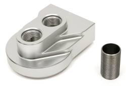 Trans-Dapt Performance  - TD3306 - Hamburger's Performance Products Remote Oil Filter Base; Single Filter; -12AN Vertical Ports; Uses a Mobil M1-403 Filter (or equivalent)- CNC Machined Billet Aluminum - Image 1