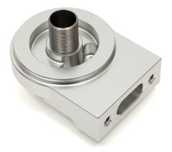 Trans-Dapt Performance  - TD3306 - Hamburger's Performance Products Remote Oil Filter Base; Single Filter; -12AN Vertical Ports; Uses a Mobil M1-403 Filter (or equivalent)- CNC Machined Billet Aluminum - Image 2