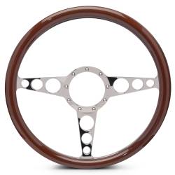 EMSMS140-30WCH - Steering Wheel Racer 15"Chrome/Wood Grip