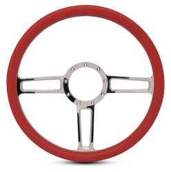EMSMS140-34RCH - Steering Wheel Launch 15"Chrome/Red Grip