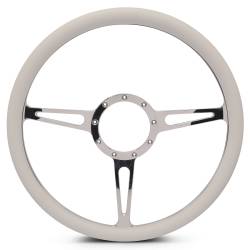 EMSMS140-35ECH - Steering Wheel Classic 15"Chrom/Wht Grip