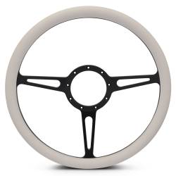 EMSMS140-35EMB - Steering Wheel Classic 15"Mtblk/Wht Grip