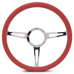 EMSMS140-35RCH - Steering Wheel Classic 15"Chrom/Red Grip