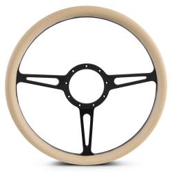 EMSMS140-35TMB - Steering Wheel Classic 15"Mtblk/Tan Grip