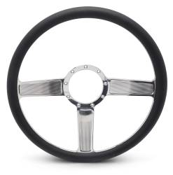 EMSMS140-38CH - Steering Wheel Linear 15"Chrome/Blk Grip