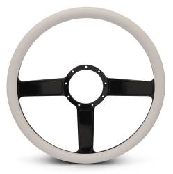 EMSMS140-38EBK - Steering Wheel Linear 15"Blk/Wht Grip