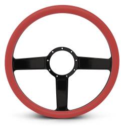 EMSMS140-38RBK - Steering Wheel Linear 15"Blk/Red Grip