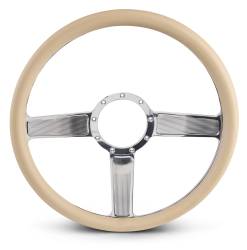EMSMS140-38TCH - Steering Wheel Linear 15"Chorme/Tan Grip