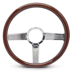 EMSMS140-38WCH - Steering Wheel Linear 15"Chrom/Wood Grip