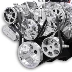 Eddie Motorsports - Eddie Motorsports SBC Accessory Drive S-Drive Plus 8 Rib with Alt, A/C and P/S (with pump for remote reservoir) Polished MS107-10RP - Image 2
