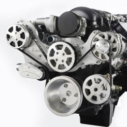 Eddie Motorsports - Eddie Motorsports LS Accessory Drive S-Drive Plus Elite 8 Rib with Alt, A/C and P/S (with pump for remote reservoir) Raw Machined MS107-16RM - Image 2