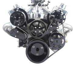Eddie Motorsports - Eddie Motorsports BBC Accessory Drive S-Drive 6 Rib with Alt, A/C and P/S (with pump for remote reservoir) Gloss Black Anodized MS107-50RBA - Image 1