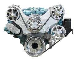 Eddie Motorsports - Eddie Motorsports Accessory Drive Pontiac 69-UP (with eleven bolt water pump) S-Drive with Alt, A/C and P/S (with attached plastic reservoir) Polished MS117-65P - Image 1