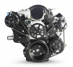 Eddie Motorsports - Eddie Motorsports LS Accessory Drive Plus 8 Rib with Alt, A/C and P/S (with pump for remote reservoir) Matte Black MS117-86RMB - Image 2