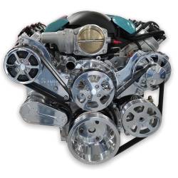 Eddie Motorsports - Eddie Motorsports LS Accessory Drive Plus 8 Rib with Alt, A/C and P/S (with pump for remote reservoir) Polished MS117-86RP - Image 1