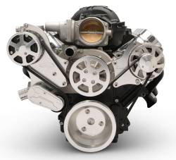 Eddie Motorsports - Eddie Motorsports MS117-91CA LS Chevy S-Drive 6 Rib with Alt and A/C, NO P/S Clear Anodized - Image 1