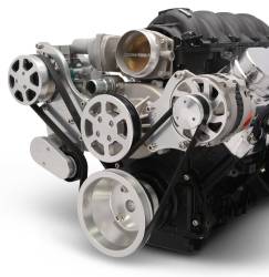 Eddie Motorsports - Eddie Motorsports MS117-91CA LS Chevy S-Drive 6 Rib with Alt and A/C, NO P/S Clear Anodized - Image 2