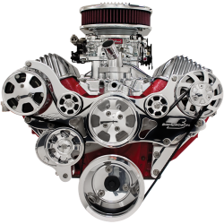 Billet Specialties - BSP14420 - Tru Trac Serpentine System, 348/409 with Alternator and A/C, No Power Steering, Polished - Image 2