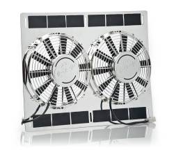 12 Inch Show and Go Stainless Shroud w/Dual Chrome Medium Profile Puller Fans Be Cool Radiator 75480