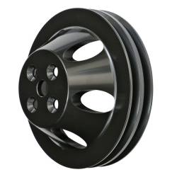 Trans-Dapt Performance  - Trans Dapt Water Pump Pulley BBC Short Style Aluminum Two Groove Black 7135 - Image 2