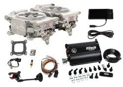 FiTech Fuel Injection - Fitech 35261 Go EFI 2x4 625HP System Aluminum Finish Master Kit w/ Force Fuel, Fuel Delivery System - Image 1