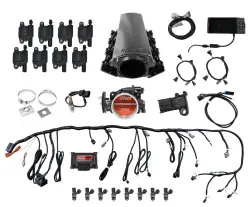 Fitech 78002 Ultimate LS 500 HP EFI System With Short Cathedral Intake,Transmission Control & LS3 Coil Pack Set