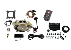 FiTech Fuel Injection - Fitech 93555 Easy Street 600 HP Classic Gold EFI System With Force Fuel Mini Delivery Master Kit & Go Spark CDI Box - Image 1