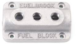 Edelbrock - Edelbrock Triple Outlet Fuel Block Kit 1285 - Image 1