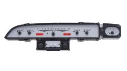 Dakota Digital VHX-60F-GAL-S-R - 1960 Ford Galaxie VHX System, Silver Alloy Style Face, Red Display
