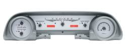 Dakota Digital VHX-63F-GAL-S-R - 1963-64 Ford Galaxie VHX System, Silver Alloy Style Face, Red Display