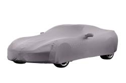 23142881 Premium Indoor Car Cover in Gray with Embossed Crossed Flags Logos