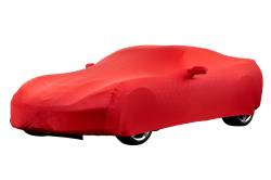 23142888 Premium Indoor Car Cover in Red with Crossed Flags Logo