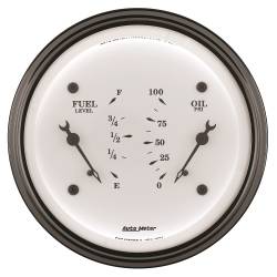AutoMeter - AutoMeter Old Tyme White II Oil/Fuel Dual Gauge 1624 - Image 2