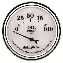 AutoMeter - AutoMeter Old Tyme White II Oil Pressure Gauge 1227 - Image 1