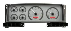 Dakota Digital - DAKVHX-87F-PU-S-R - 1987-91 Ford Pickup VHX System, Silver Alloy Style Face, Red Display - Image 1