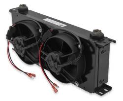 Earls-Ultrapro-Oil-Cooler-W-Dual-Fan-Pack---Black---20-Rows---Extra-Wide-Cooler---10-O-Ring-Boss-Female-Ports