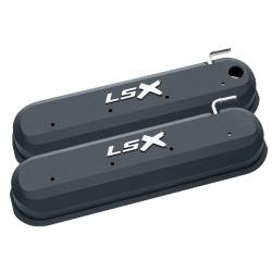 Raised-Lsx-Emblem-Aluminum-Valve-Covers,-Black-Crinkle,-Ls-Engines
