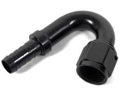 Earls-Auto-Crimp-Hose-End---150-Degree---Size--10---Black