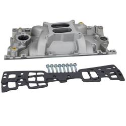 BluePrint Engines - BPP350VINT - Dual Plane Aluminum Vortec Intake Manifold Kit - Square Bore - GM SB Compatible - Natural - Image 3