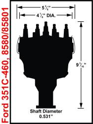 Ford-V8-351C-460-Billet-Distributor,-Steel-Gear